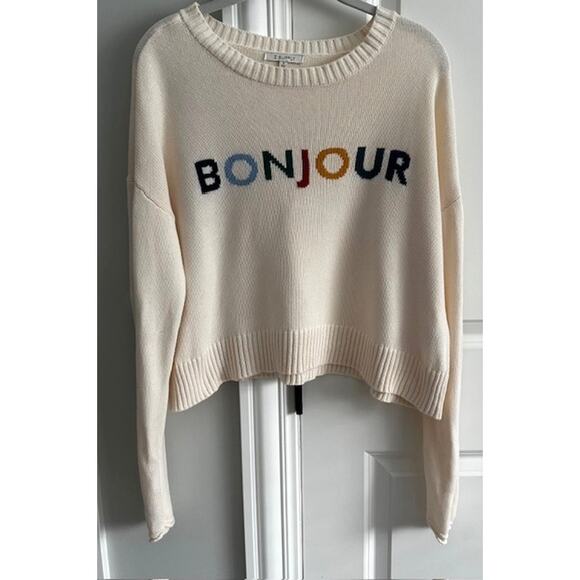 Z. Supply Sienna Bonjour Sweater Knit Sweater Small Ivory/Sandstone - Picture 3 of 7